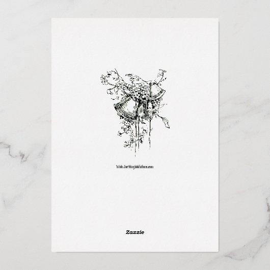 Viktorianische Hochzeit der Ära 1850 Folieneinladung (Rückseite)