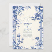 Viktorianische Hochzeit der Blauen Flora Einladung (Vorderseite)