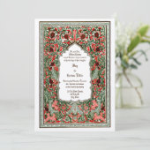 Viktorianische Hochzeit der Granatapfel Einladung (Stehend Vorderseite)