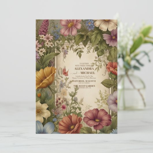 Viktorianische Hochzeit Einladung (Stehend Vorderseite)