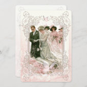Viktorianische Hochzeit - Einladungskarte Einladung (Vorne/Hinten)