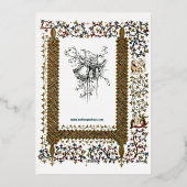 Viktorianische Hochzeit im Mittelalter 1843 Folieneinladung (Rückseite)