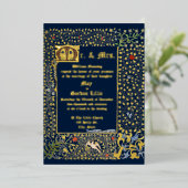 Viktorianische Hochzeit im Mittelalter 1873 Folieneinladung (Stehend vorne)