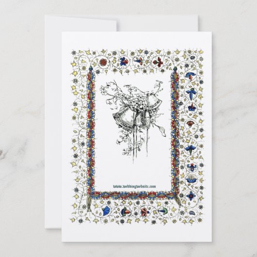 Viktorianische Hochzeit im Mittelalter 1883 Einladung (Rückseite)