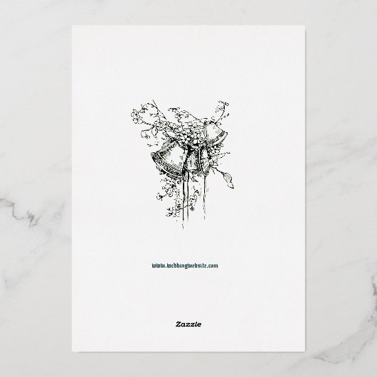 Viktorianische Hochzeit im Mittelalter 1883 Folieneinladung (Rückseite)