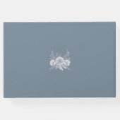 Viktorianische Hochzeit in Blau mit weißen Blume Gästebuch (Rückseite)