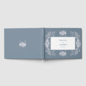 Viktorianische Hochzeit in Blau mit weißen Blume Gästebuch (Voll)