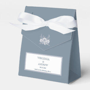 Viktorianische Hochzeit in Blau mit weißen Blume Geschenkschachtel