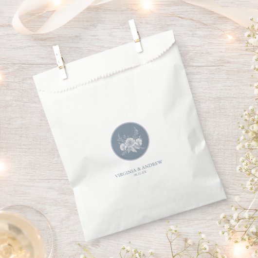 Viktorianische Hochzeit in Blau mit weißen Blume Geschenktütchen (Ausgeschnitten)