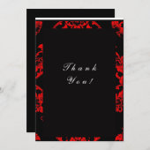 Viktorianische Hochzeit in Rot und Schwarz Vielen Dankeskarte (Vorne/Hinten)
