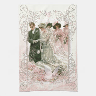 Viktorianische Hochzeit - Küchenhandtuch Geschirrtuch