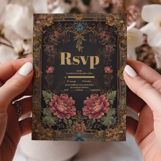 Viktorianische Hochzeit RSVP Karte
