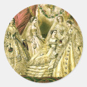 Viktorianische Hochzeit Runder Aufkleber (Vorderseite)
