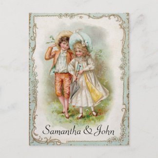 Viktorianische Hochzeit "Save the Date" Ankündigungspostkarte