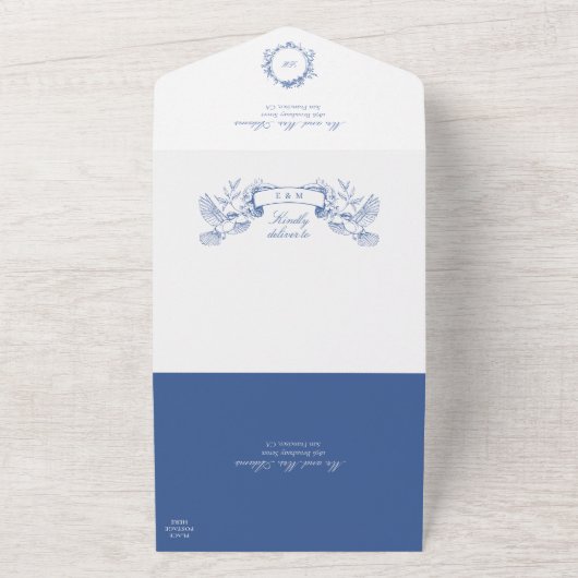 Viktorianische Hochzeit von Blauwild All In One Einladung (Außenbereich)