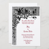 Viktorianische Hochzeit von Hummingbird Pair Einladung (Vorne/Hinten)