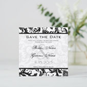Viktorianische Hochzeit von Schwarz und Weiß Save The Date (Stehend Vorderseite)