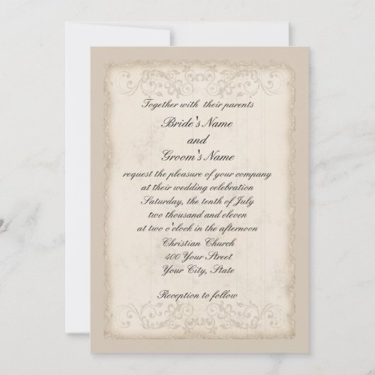 Viktorianische Hochzeits-Einladung Einladung (Vorderseite)