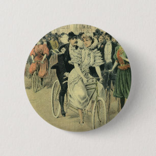 Viktorianische Hochzeitsbraut und Bräutigam frisch Button