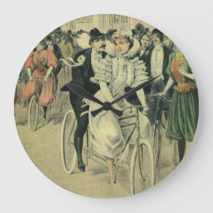 Viktorianische Hochzeitsbraut und Bräutigam frisch Große Wanduhr