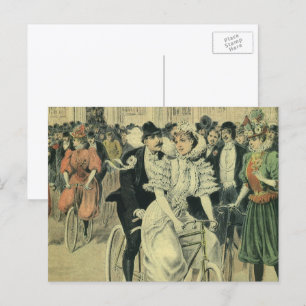 Viktorianische Hochzeitsbraut und Bräutigam frisch Postkarte