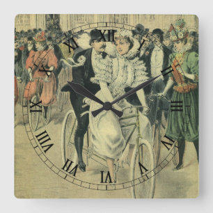 Viktorianische Hochzeitsbraut und Bräutigam frisch Quadratische Wanduhr