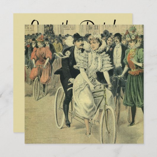 Viktorianische Hochzeitsbrille und Bräutigam Save Einladung (Vorne/Hinten)