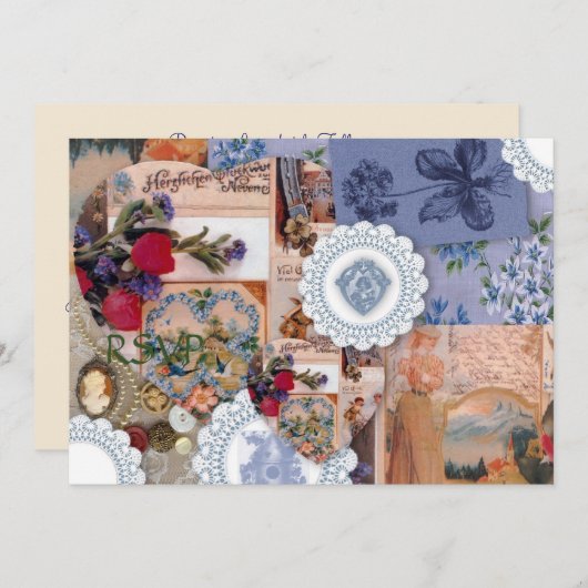 Viktorianische Hochzeitsempfehlung UAWG Einladung (Vorne/Hinten)