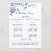 Viktorianische Hochzeitsfeier Programm (Rückseite)