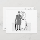 Viktorianische Hochzeitsgäste Postkarte (Vorne/Hinten)