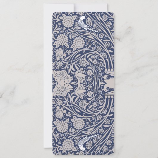 Viktorianische Hochzeitskarte für Blaue Creme Einladung (Rückseite)