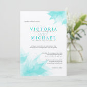 Viktorianische Hochzeitsreise mit türkisfarbenem F Einladung (Stehend Vorderseite)