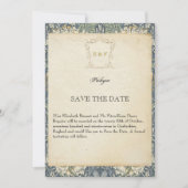 Viktorianische Hochzeitstil für Buchseite Das Datu Save The Date (Vorderseite)