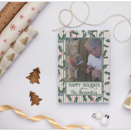 Viktorianische Holly-Foto-Urlaubskarte Feiertagskarte