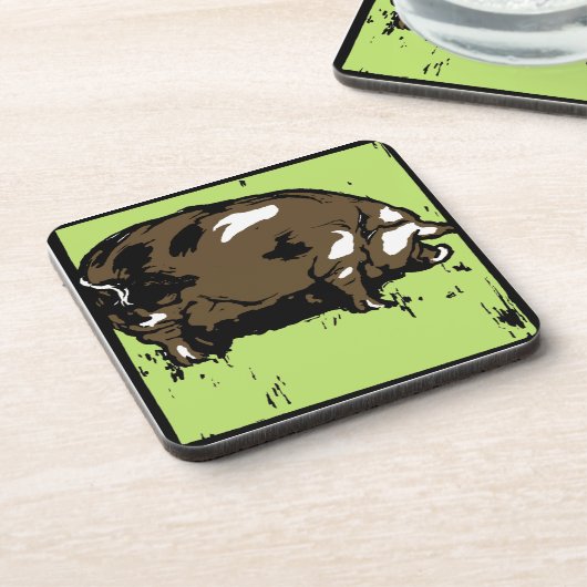 Viktorianische Holzfällschweine im Untersetzer (Linke Seite)