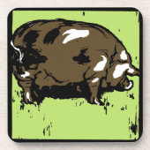 Viktorianische Holzfällschweine im Untersetzer (Vorderseite)