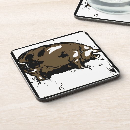 Viktorianische Holzfällschweine im Untersetzer (Linke Seite)