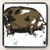 Viktorianische Holzfällschweine im Untersetzer (Vorderseite)