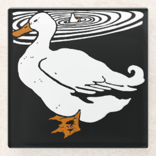 Viktorianische Holzschnitt-Bauernhoftiere Enten Glasuntersetzer
