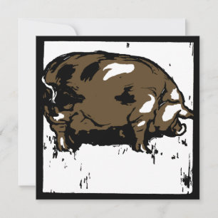 Viktorianische Holzschnitt-Bauernhoftiere Schweine Ankündigung