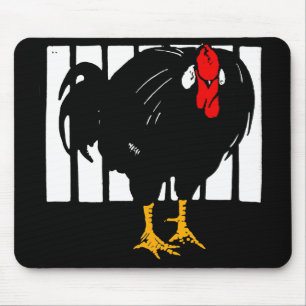 Viktorianische Holzschnitt Hühnerrooster Mousepad