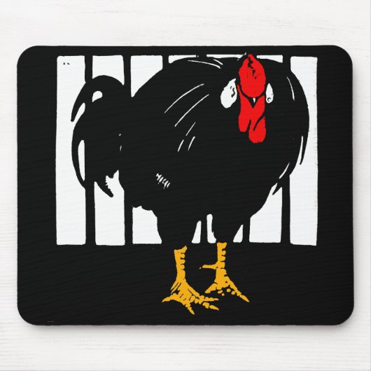 Viktorianische Holzschnitt Hühnerrooster Mousepad (Vorne)