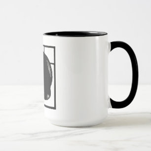 Viktorianische Holzschnitt-Kitty-Katze auf Tasse