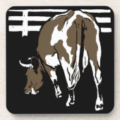 Viktorianische Holzschnitt-Kuh auf Untersetzer (Vorderseite)