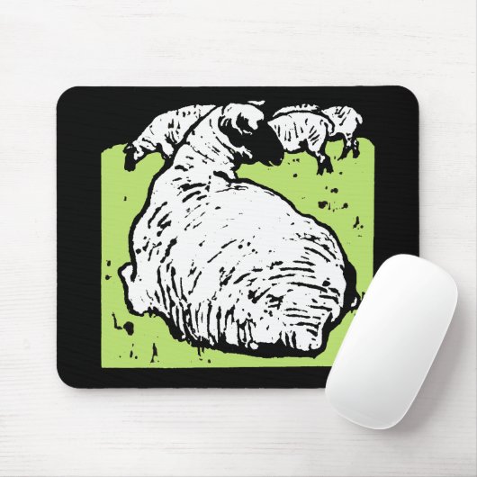 Viktorianische Holzschnitt Schafmousepad Mousepad (Mit Mouse)