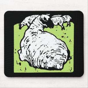 Viktorianische Holzschnitt Schafmousepad Mousepad