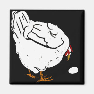 Viktorianische Holzschnitt-Vieh-Hühner Magnet