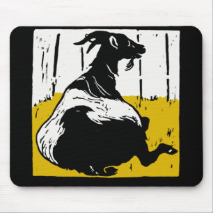 Viktorianische Holzschnitt-Ziegen-Mauspad Mousepad