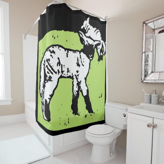 Viktorianische Holzschnitzel Duschvorhang (Beispiel)