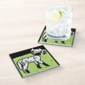 Viktorianische Holzschnitzel Glasuntersetzer (Schrägansicht)